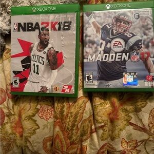 NBA 2K18 & Madden NFL 17 Xbox One Game Cases - Green